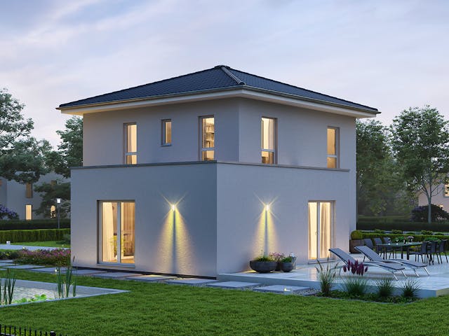 Fertighaus LifeStyle 15.02 W von massa haus Ausbauhaus ab 192999€, Stadtvilla Außenansicht 4