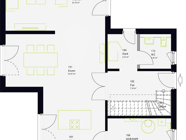 Fertighaus LifeStyle 15.02 W von massa haus Ausbauhaus ab 192999€, Stadtvilla Grundriss 1 Fertighaus LifeStyle 15.02 W von massa haus Ausbauhaus ab 192999€, Stadtvilla Grundriss 1