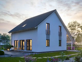 Fertighaus LifeStyle 16.03 S von massa haus Ausbauhaus ab 153999€, Satteldach-Klassiker Außenansicht 3