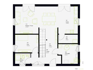 Fertighaus LifeStyle 16.03 S von massa haus Ausbauhaus ab 153999€, Satteldach-Klassiker Grundriss 1