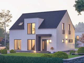 Fertighaus LifeStyle 18.06 S von massa haus Ausbauhaus ab 156999€, Satteldach-Klassiker Außenansicht 4