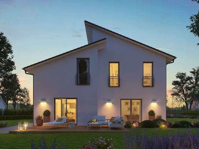 Fertighaus LifeStyle 24.01 P von massa haus Ausbauhaus ab 200999€, Pultdachhaus Außenansicht 4