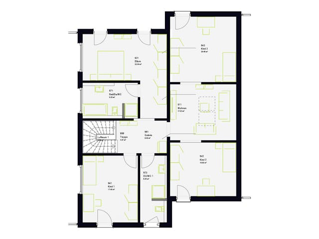 Fertighaus LifeStyle 24.01 P von massa haus Ausbauhaus ab 200999€, Pultdachhaus Grundriss 2