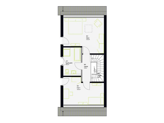 Fertighaus TwinStyle 11.01 S von massa haus Ausbauhaus ab 137999€, Satteldach-Klassiker Grundriss 2