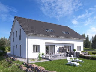 Fertighaus TwinStyle 15.01 S von massa haus Ausbauhaus ab 156999€, Satteldach-Klassiker Außenansicht 4