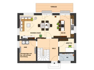 Fertighaus MEDLEY 3.0 110 A S215 von FingerHaus Schlüsselfertig ab 323967€, Satteldach-Klassiker Grundriss 1