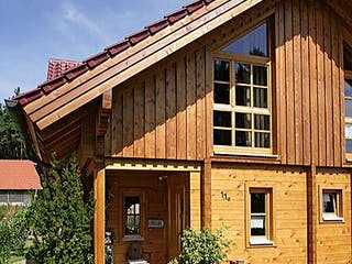 Blockhaus Mehlingen von Rems-Murr-Holzhaus Ausbauhaus ab 309476€, Satteldach-Klassiker Außenansicht 4