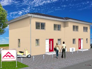 Massivhaus Dppelhaus mit zwei mal 113 m² von Mein Haus Bausysteme, Stadtvilla Außenansicht 2