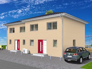 Massivhaus Dppelhaus mit zwei mal 113 m² von Mein Haus Bausysteme, Stadtvilla Außenansicht 3