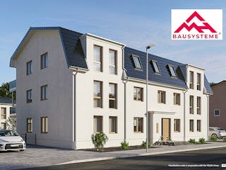 Massivhaus Mehrfamilienhaus mit 9 Wohneinheiten von Mein Haus Bausysteme, Stadtvilla Außenansicht 3