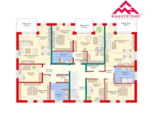 Massivhaus Mehrfamilienhaus mit 9 Wohneinheiten von Mein Haus Bausysteme, Stadtvilla Grundriss 2