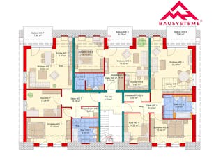 Massivhaus Mehrfamilienhaus mit 9 Wohneinheiten von Mein Haus Bausysteme, Stadtvilla Grundriss 3