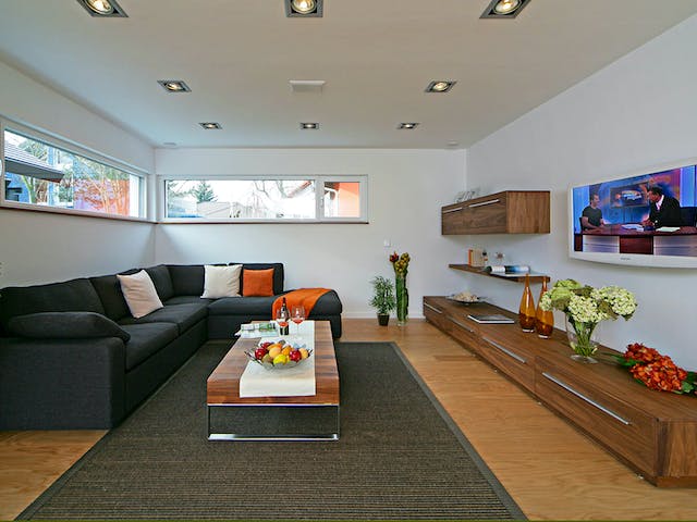 Fertighaus MH EMOTION von Fertighaus WEISS Schlüsselfertig ab 500438€, Pultdachhaus Innenansicht 1