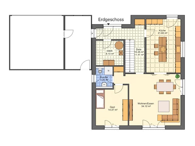Massivhaus Stylisches Flachdachhaus von RheinMassiv Massivhäuser, Cubushaus Grundriss 1 Massivhaus Stylisches Flachdachhaus von RheinMassiv Massivhäuser, Cubushaus Grundriss 1
