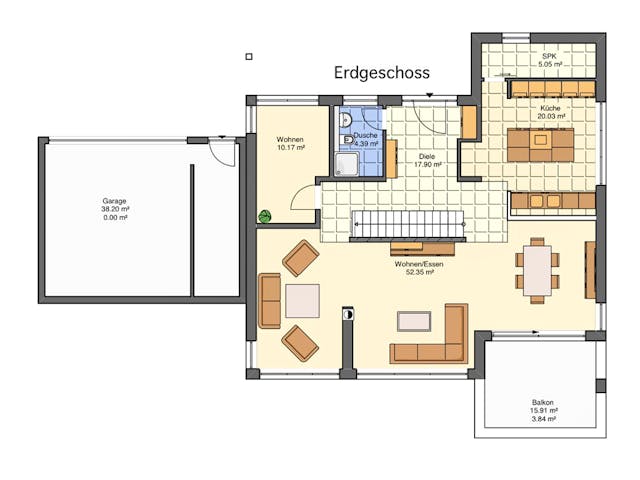 Massivhaus Ultramodern mit Panoramablick von RheinMassiv Massivhäuser, Cubushaus Grundriss 1