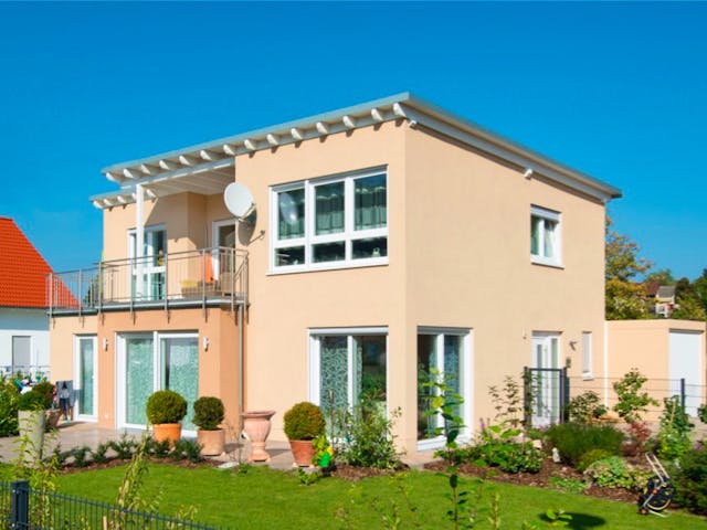 Massivhaus Großzügiges Pultdachhaus von RheinMassiv Massivhäuser, Pultdachhaus Außenansicht 1 Massivhaus Großzügiges Pultdachhaus von RheinMassiv Massivhäuser, Pultdachhaus Außenansicht 1