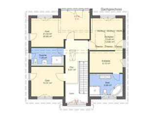 Massivhaus Großartiger Wohnkomfort von RheinMassiv Massivhäuser, Pultdachhaus Grundriss 2