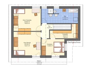 Massivhaus Satteldachhaus am Hang von RheinMassiv Massivhäuser, Satteldach-Klassiker Grundriss 2