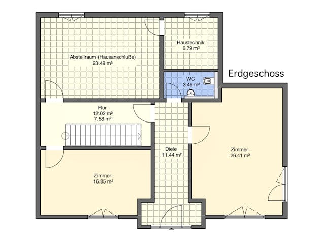 Massivhaus Großzügig und hell von RheinMassiv Massivhäuser, Stadtvilla Grundriss 1