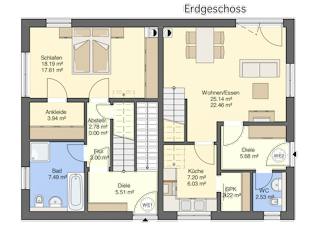 Massivhaus Zweifamilienhaus am Hang von RheinMassiv Massivhäuser, Stadtvilla Grundriss 1