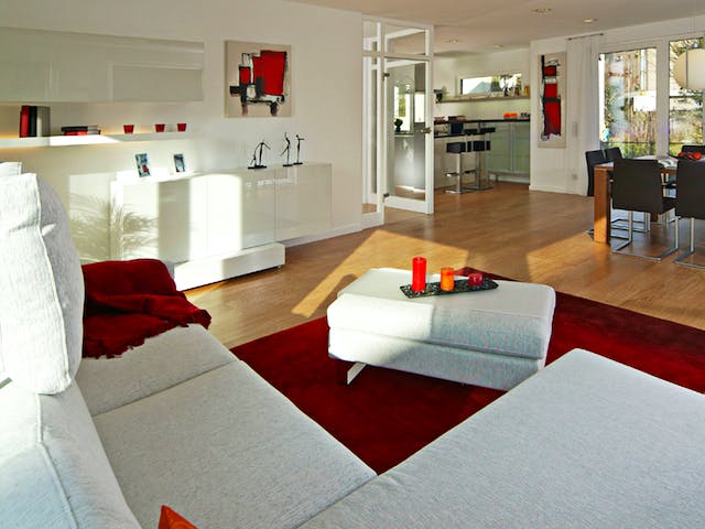 Fertighaus MH Villingen-Schwenningen von WEISS Holzhaus Schlüsselfertig ab 438422€, Pultdachhaus Innenansicht 1