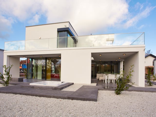Fertighaus Musterhaus Wuppertal von OKAL Haus Schlüsselfertig ab 795900€, Cubushaus Außenansicht 1