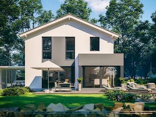 Massivhaus ARCHITEKTENHAUS ALLEA von Kern-Haus Chemnitz Schlüsselfertig ab 365900€, Satteldach-Klassiker Außenansicht 2