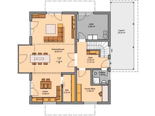 Massivhaus ARCHITEKTENHAUS APOS von Kern-Haus Chemnitz Schlüsselfertig ab 592900€, Satteldach-Klassiker Grundriss 1