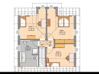 Massivhaus ARCHITEKTENHAUS ESPRIT von Kern-Haus Chemnitz Schlüsselfertig ab 322900€, Satteldach-Klassiker Grundriss 1