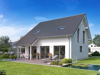 Massivhaus ARCHITEKTENHAUS JANO von Kern-Haus Chemnitz Schlüsselfertig ab 325900€, Satteldach-Klassiker Außenansicht 1