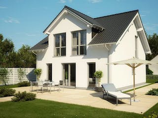 Massivhaus ARCHITEKTENHAUS KOMFORT von Kern-Haus Chemnitz Schlüsselfertig ab 304900€, Satteldach-Klassiker Außenansicht 1