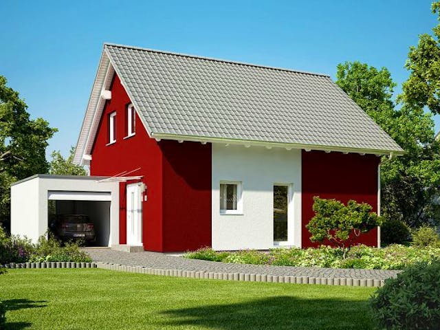 Massivhaus ARCHITEKTENHAUS LOOP PLUS von Kern-Haus Chemnitz Schlüsselfertig ab 285900€, Satteldach-Klassiker Außenansicht 1