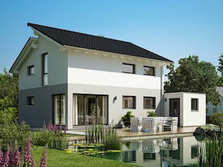 Massivhaus ARCHITEKTENHAUS LOOP PULT von Kern-Haus Chemnitz Schlüsselfertig ab 297900€, Pultdachhaus Außenansicht 1