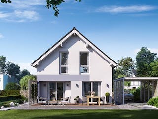 Massivhaus ARCHITEKTENHAUS LOU von Kern-Haus Chemnitz Schlüsselfertig ab 284900€, Satteldach-Klassiker Außenansicht 2