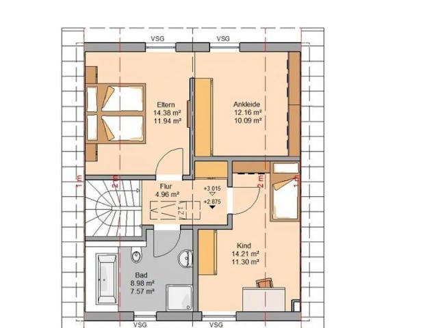 Massivhaus ARCHITEKTENHAUS LOU von Kern-Haus Chemnitz Schlüsselfertig ab 284900€, Satteldach-Klassiker Grundriss 1 Massivhaus ARCHITEKTENHAUS LOU von Kern-Haus Chemnitz Schlüsselfertig ab 284900€, Satteldach-Klassiker Grundriss 1
