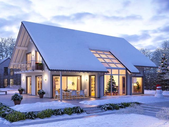 Massivhaus ARCHITEKTENHAUS MAXIME von Kern-Haus Chemnitz Schlüsselfertig ab 617900€, Satteldach-Klassiker Außenansicht 1