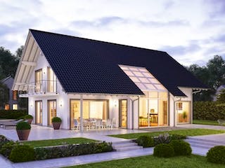 Massivhaus ARCHITEKTENHAUS MAXIME von Kern-Haus Chemnitz Schlüsselfertig ab 617900€, Satteldach-Klassiker Außenansicht 2