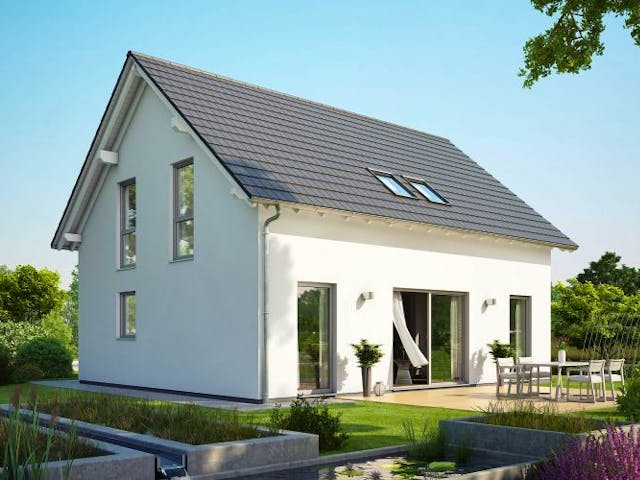 Massivhaus ARCHITEKTENHAUS SIGNUM von Kern-Haus Chemnitz Schlüsselfertig ab 343900€, Satteldach-Klassiker Außenansicht 1