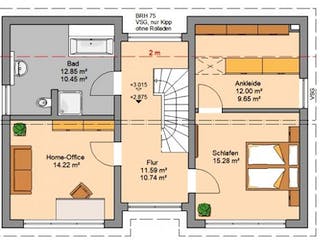 Massivhaus ARCHITEKTENHAUS VIO von Kern-Haus Chemnitz Schlüsselfertig ab 343900€, Pultdachhaus Grundriss 3