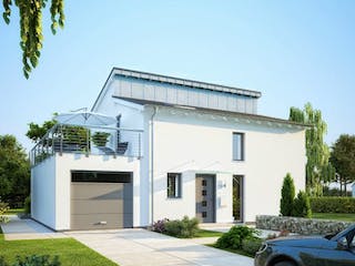 Massivhaus ARCHITEKTENHAUS VISION PLUS von Kern-Haus Chemnitz Schlüsselfertig ab 325900€, Pultdachhaus Außenansicht 1