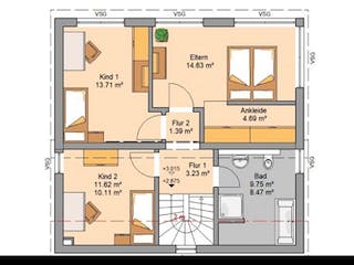 Massivhaus ARCHITEKTENHAUS VISION PLUS von Kern-Haus Chemnitz Schlüsselfertig ab 325900€, Pultdachhaus Grundriss 2