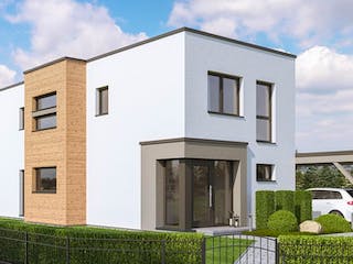 Fertighaus BALANCE 131 V3 von Bien-Zenker Schlüsselfertig ab 409953€, Cubushaus Außenansicht 1