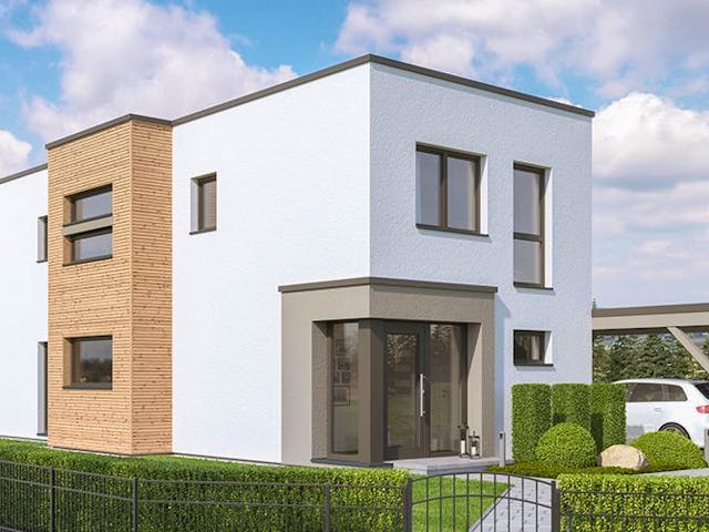 Fertighaus BALANCE 131 V3 von Bien-Zenker Schlüsselfertig ab 381784€, Cubushaus Außenansicht 1
