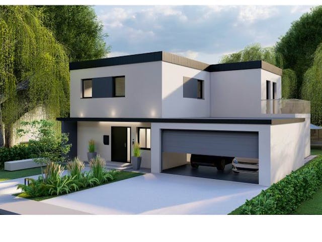 Massivhaus Bauhaus Münstermaifeld 10-085 von Econ Das Haus,  Außenansicht 1