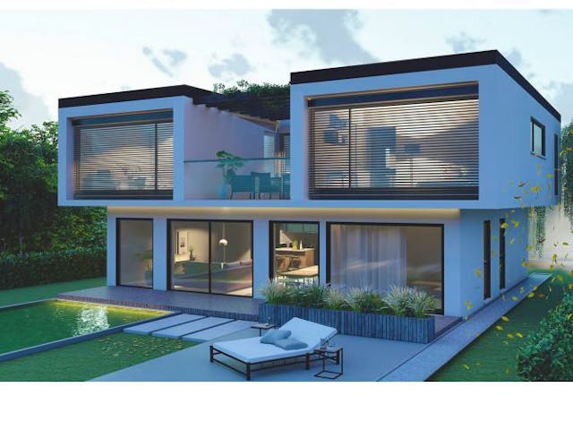 Massivhaus Bauhaus Puderbach 10-083 von Econ Das Haus,  Außenansicht 1