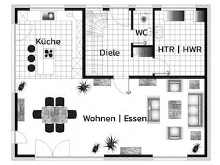 Massivhaus BAUHAUS von Kagebau, Cubushaus Grundriss 1