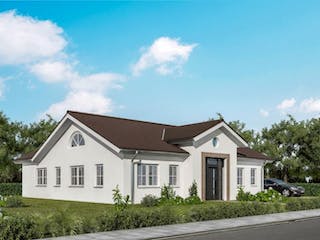 Massivhaus Bungalow BL 115 Variante M von Baudirekt, Außenansicht 1