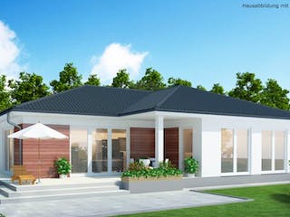 Massivhaus Bungalow BL 135 Variante K von Baudirekt, Bungalow Außenansicht 1
