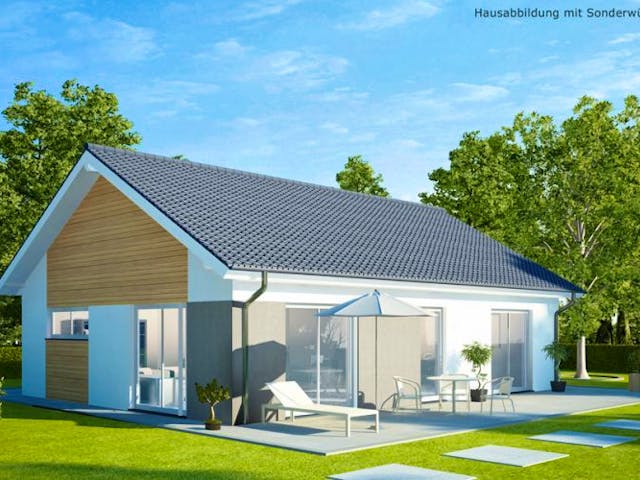 Massivhaus Bungalow BL 80 Variante M von Baudirekt, Bungalow Außenansicht 1