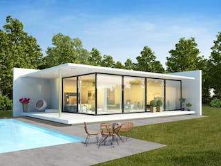 Massivhaus Bungalow BL 80 Variante T von Baudirekt, Bungalow Außenansicht 1